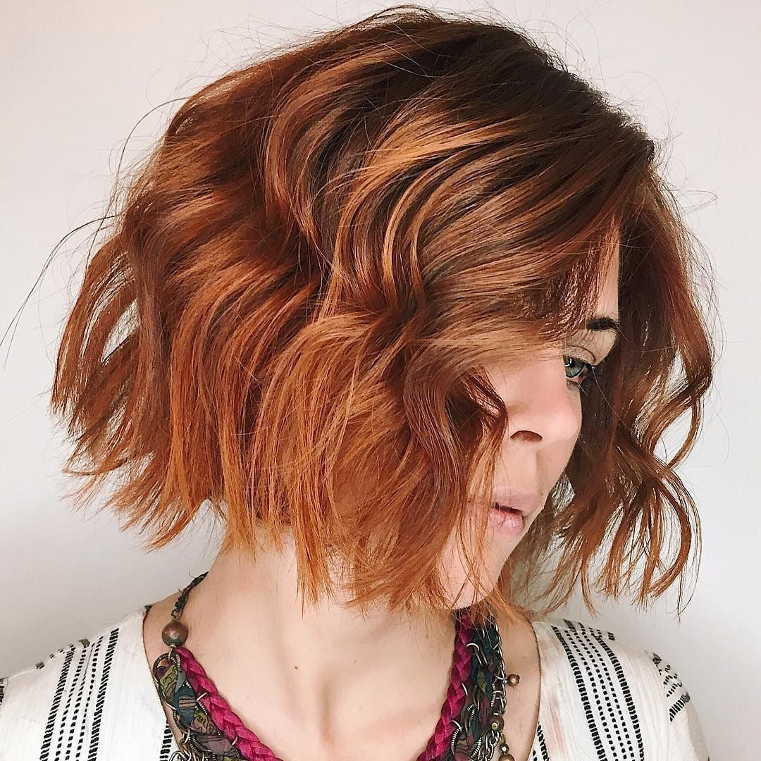 Chin Length Bob With Textured Waves Chin Length Bob With Textured Waves — Cinnamon Hair