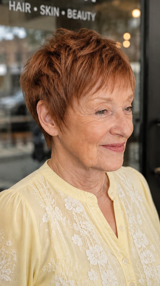 Short Textured Pixie With Cinnamon Short Textured Pixie With Cinnamon — Cinnamon Hair