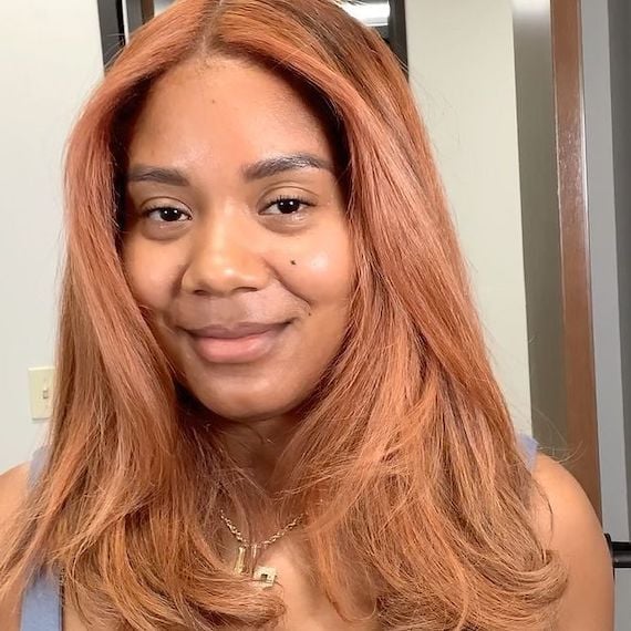 Collarbone Waves With Copper Cinnamon Collarbone Waves With Copper Cinnamon — Cinnamon Hair