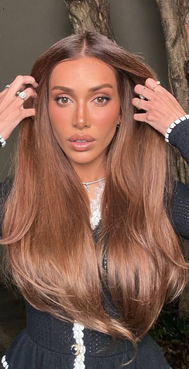 Soft Cinnamon Brown Straight Hair Soft Cinnamon Brown Straight Hair — Cinnamon Hair Color