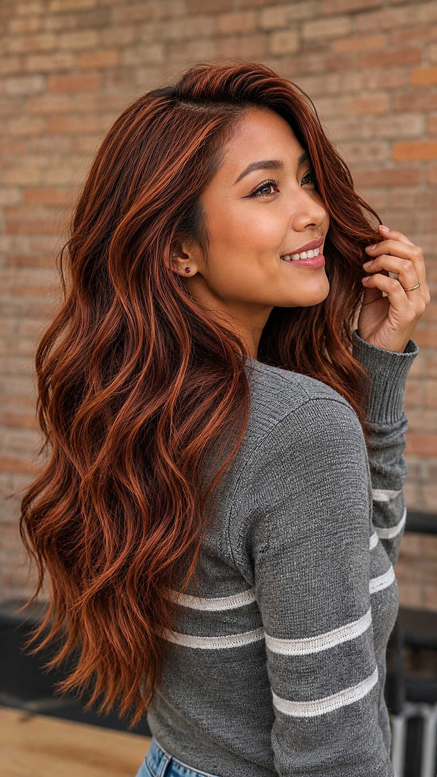 Cinnamon Base With Warm Highlights Cinnamon Base With Warm Highlights — Cinnamon Hair Color