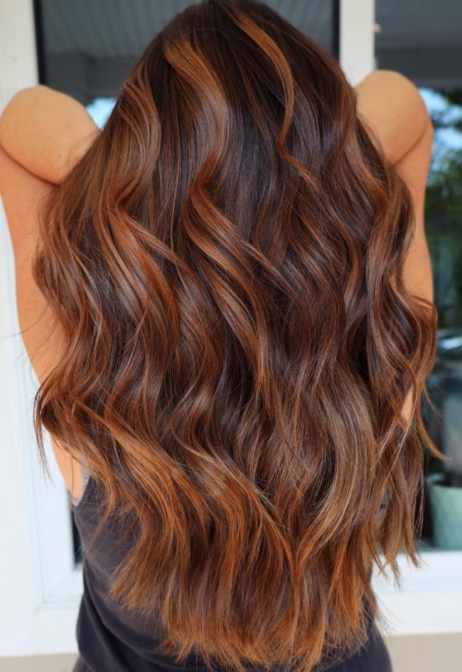 Cinnamon Copper Brunette Waves Cinnamon Copper Brunette Waves — Cinnamon Hair Color