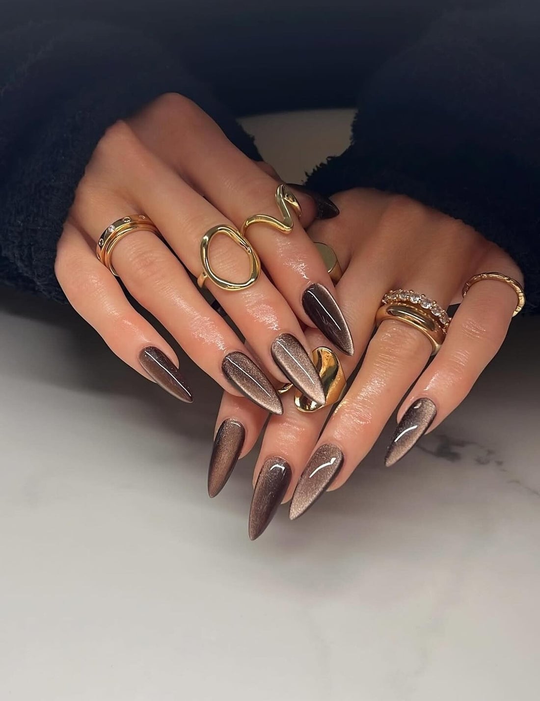 Vibrant Red Glossy Almond Nails — Classy Almond Nails