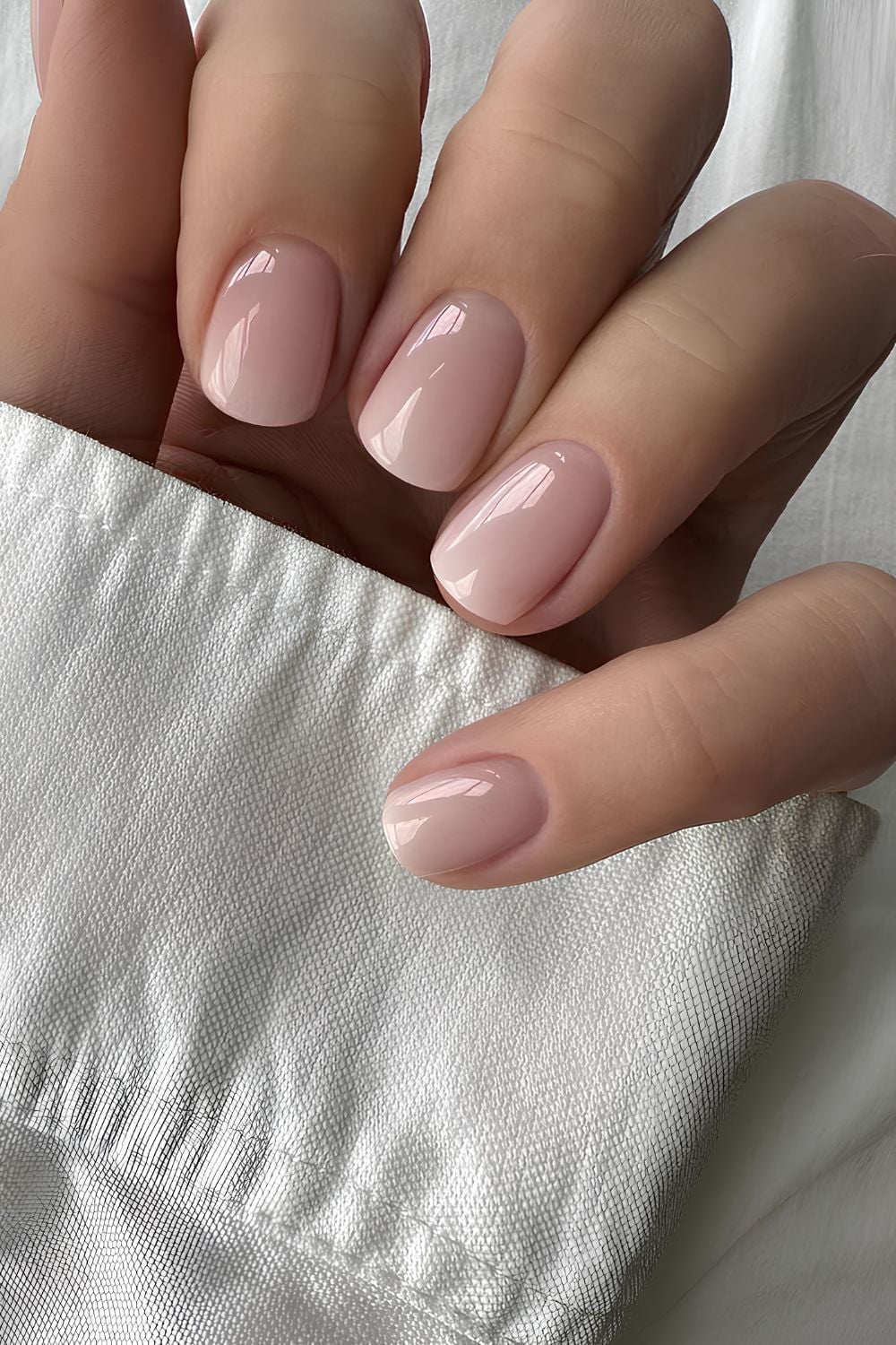 Milky Pink Short Soft Square Nails Milky Pink Short Soft Square Nails — Clean Girl Nails