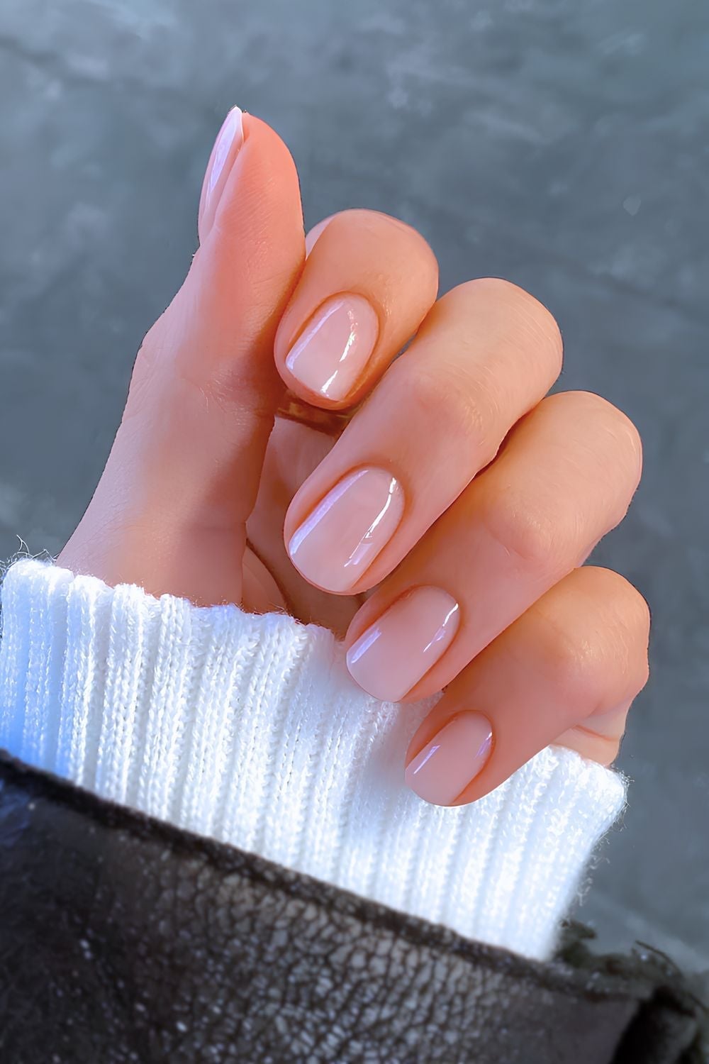 Milky Pink Sheer Short Soft Square Nails With мягкий квадрат Milky Pink Sheer Short Soft Square Nails With мягкий квадрат — Clean Girl Nails