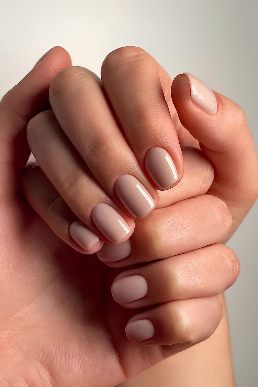 Neutral Beige Pink Short Square Nails Neutral Beige Pink Short Square Nails — Clean Girl Nails