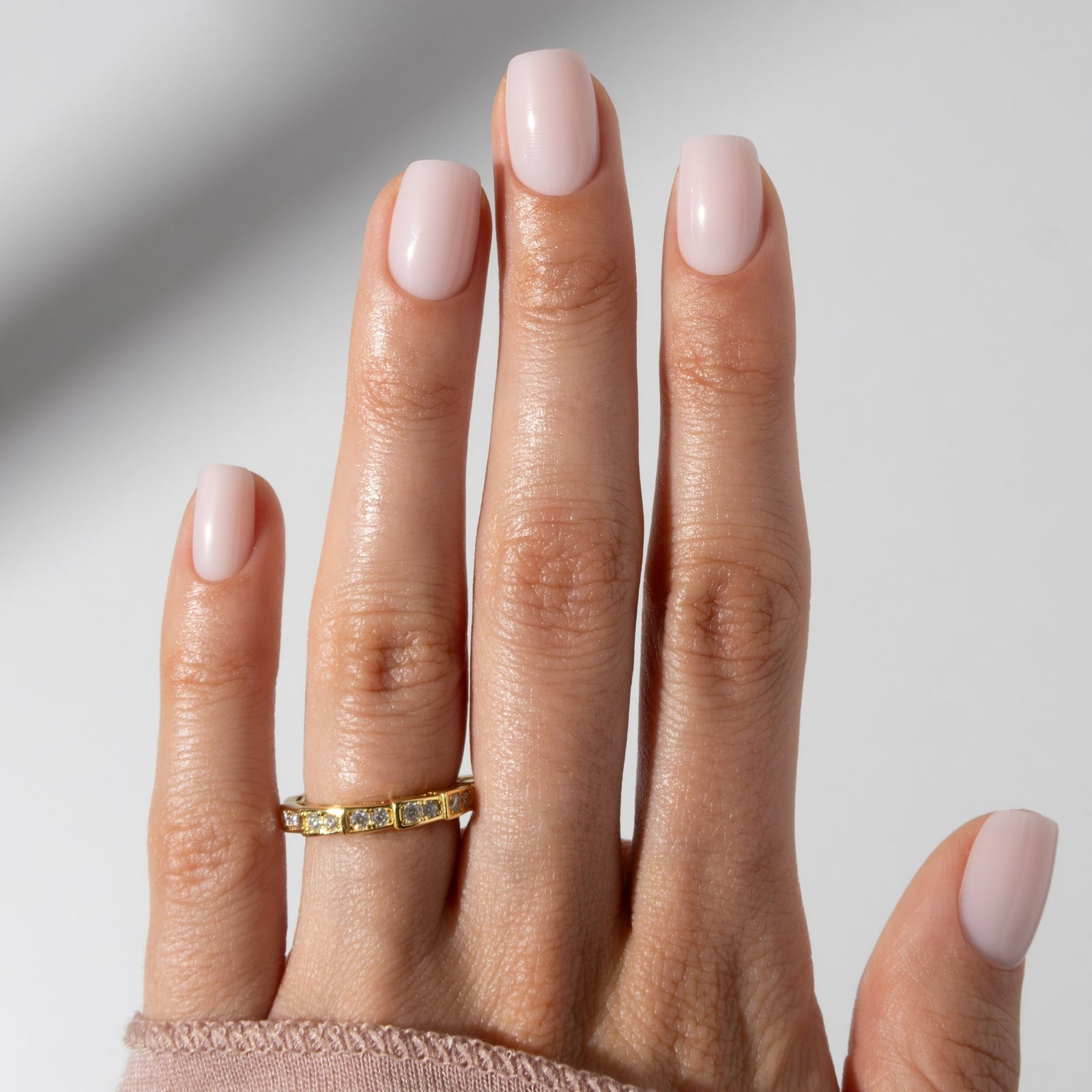 Milky Pale Pink Short Square Nails With Opaque Finish Milky Pale Pink Short Square Nails With Opaque Finish — Clean Girl Nails
