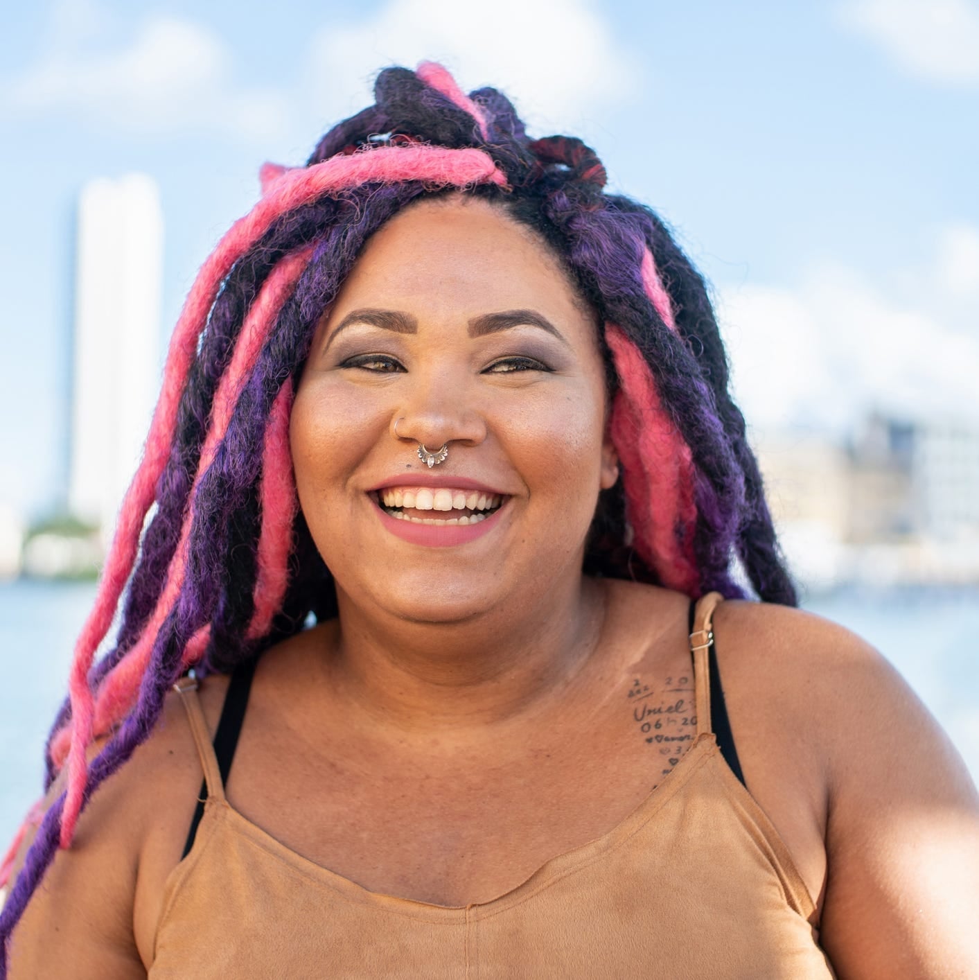 Vibrant Pink and Purple Mid-Back Locs Vibrant Pink and Purple Mid-Back Locs — Color Locs