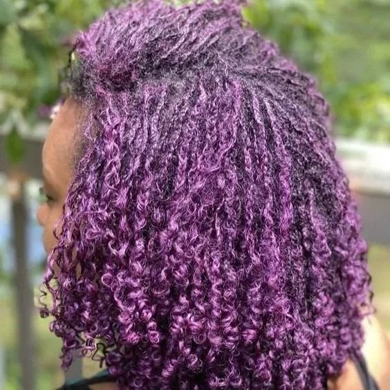 Vibrant Purple Shoulder Length Microlocs Vibrant Purple Shoulder Length Microlocs — Color Locs