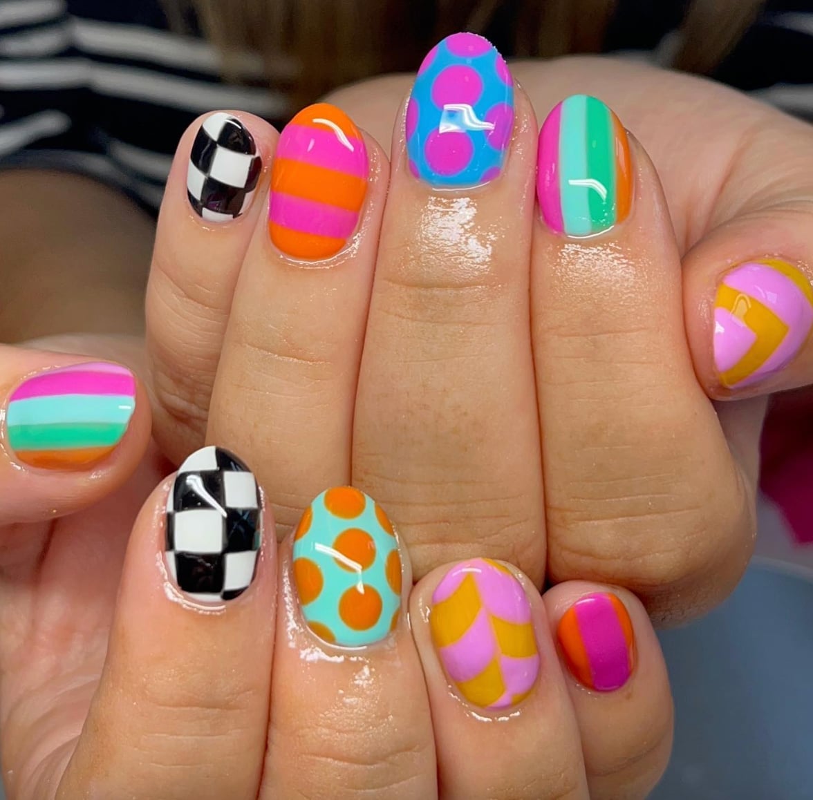Variety Patterns Short Oval Nails Variety Patterns Short Oval Nails — Colorful Nails