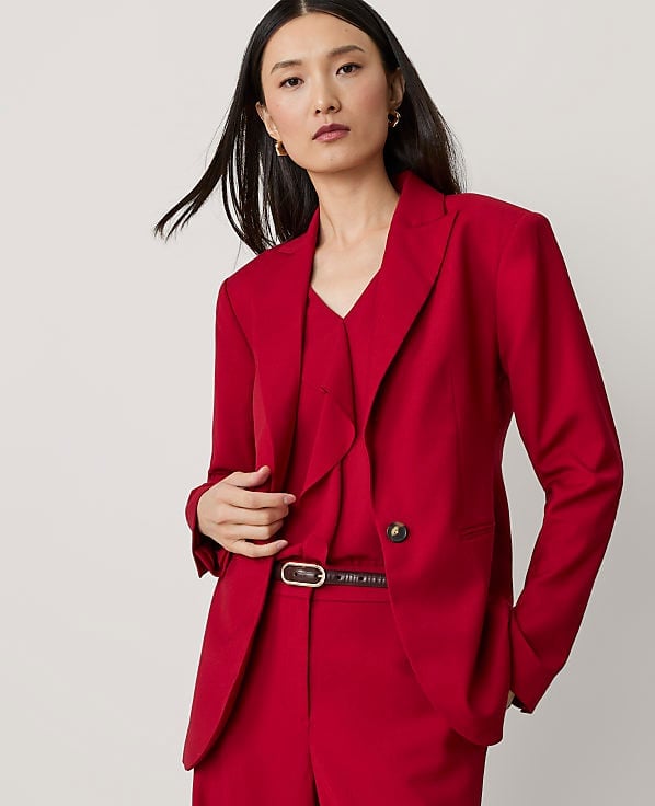 Bold Red Blazer with Matching Red Top and Trousers — Conference Outfits