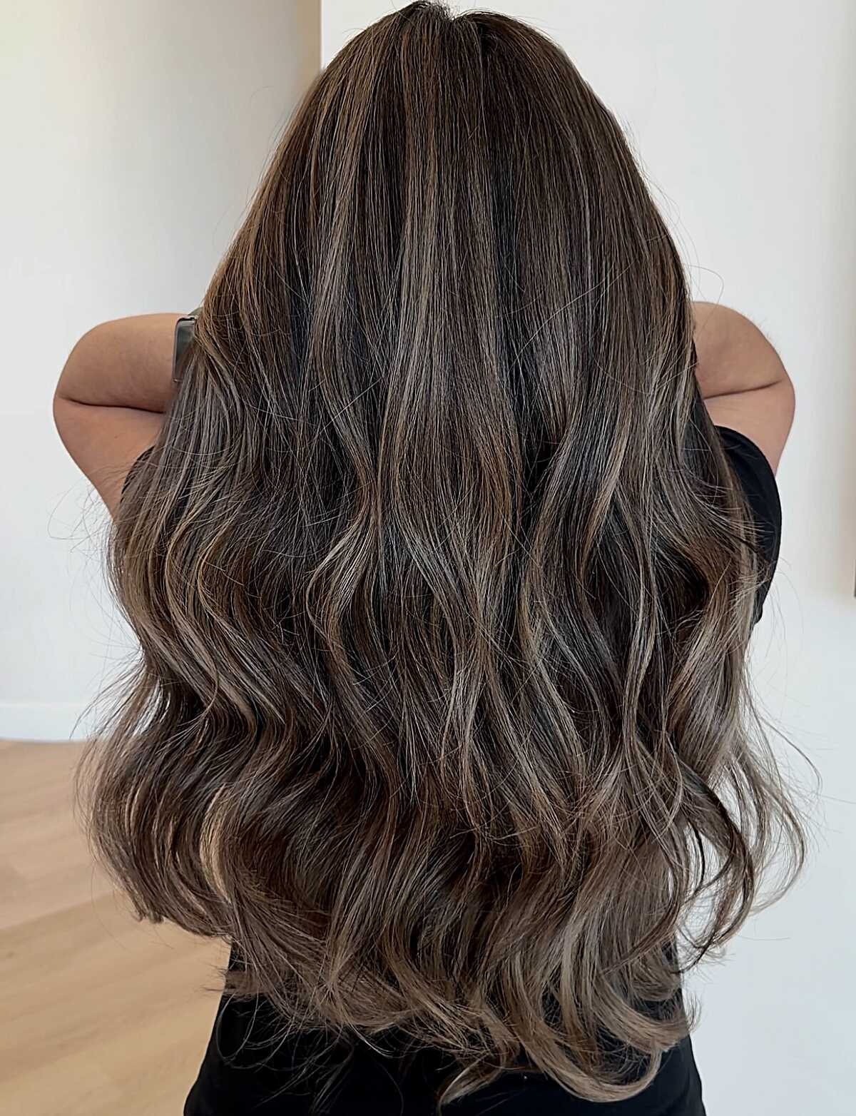 Dark Brown With Cool Ash Highlights Dark Brown With Cool Ash Highlights — Cool Brown Hair