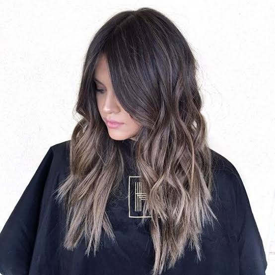 Dark Ash Brown With Grayish Highlights, Mid-Back Dark Ash Brown With Grayish Highlights, Mid-Back — Cool Brown Hair