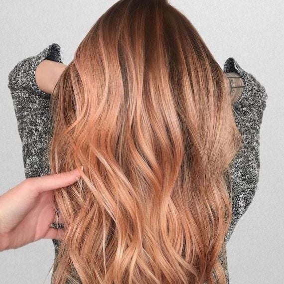Copper Blonde With Pinkish Tone In Loose Waves — Copper Hair with Blonde