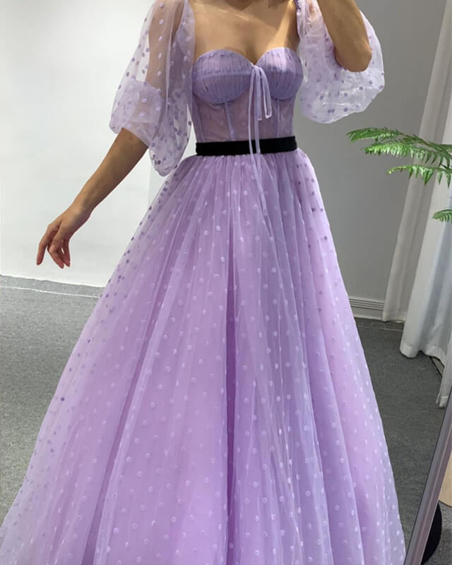 Lavender Tulle Ballgown with Corset Bodice Lavender Tulle Ballgown with Corset Bodice — Corset Dresses