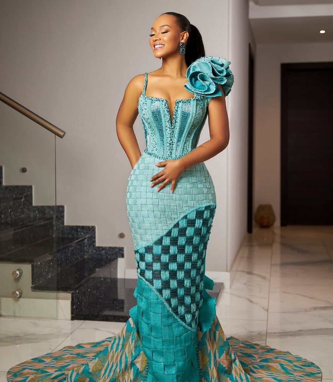 Teal and Blue Overbust Corset Gown Teal and Blue Overbust Corset Gown — Corset Dresses