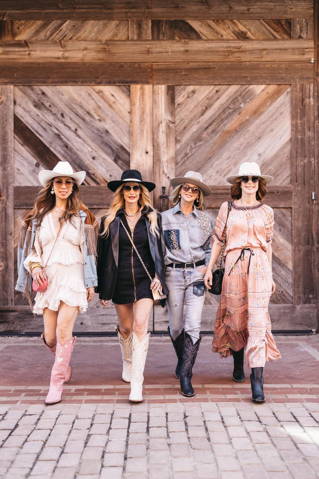 Pink Cowgirl Boots In Western Street Style — Cowgirl Boots Outfit