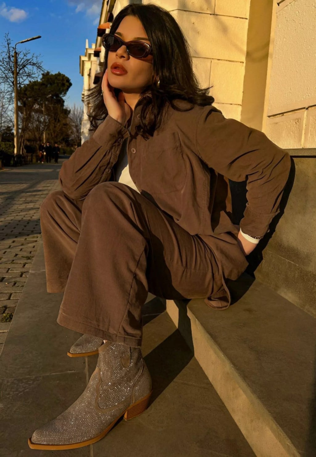 Corduroy Suit with Sparkly Boots — Cowgirl Outfits