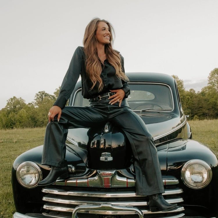 All Black Satin and Faux Leather — Cowgirl Outfits