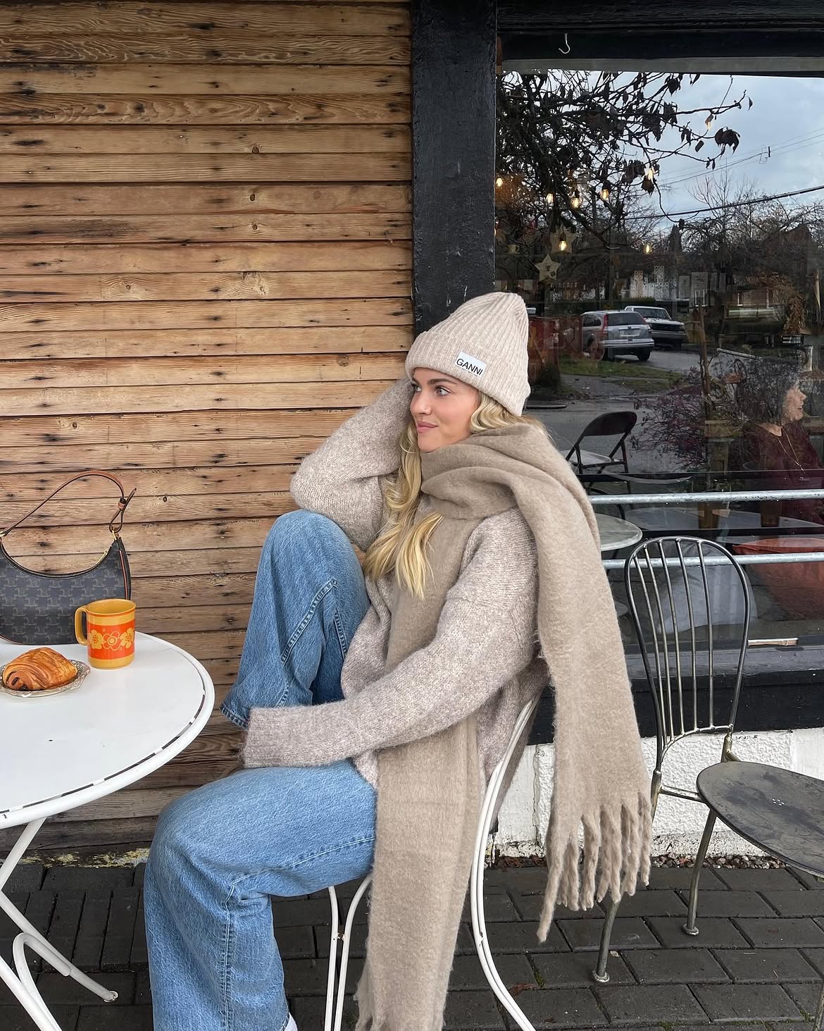 Cozy Knit And Denim Winter Street Style