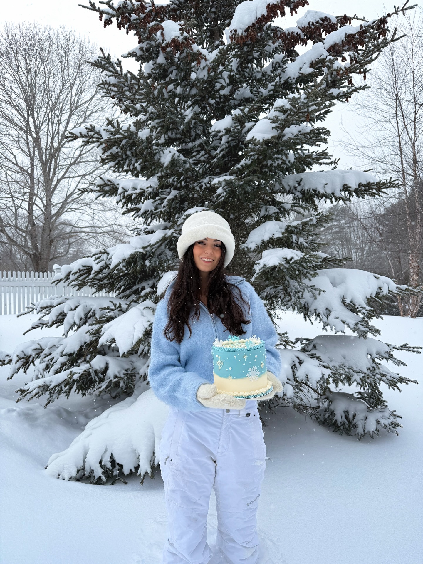 Cozy Powder Blue Knit Snow Day Birthday