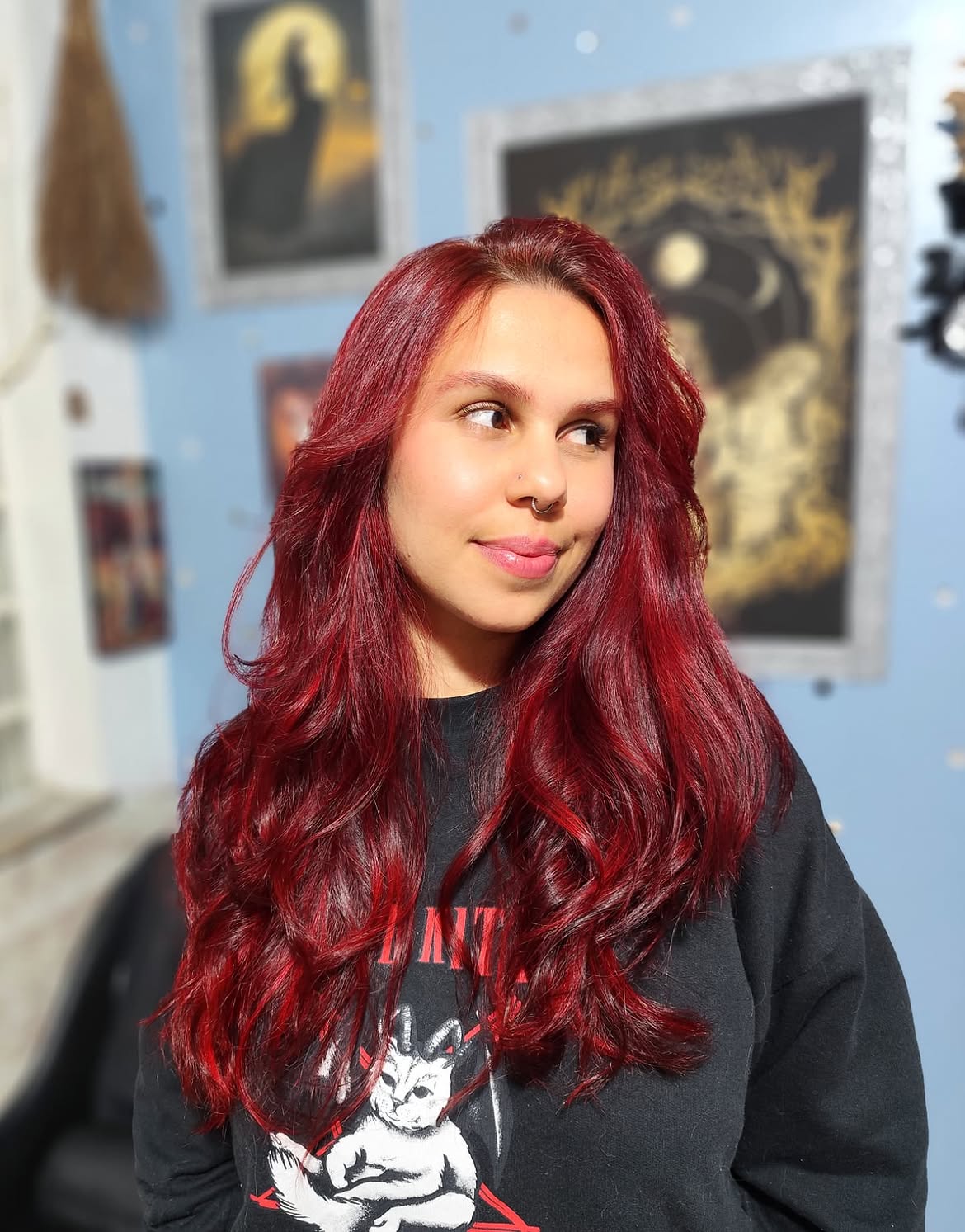 Crimson Waves With Subtle Face-Framing Layers