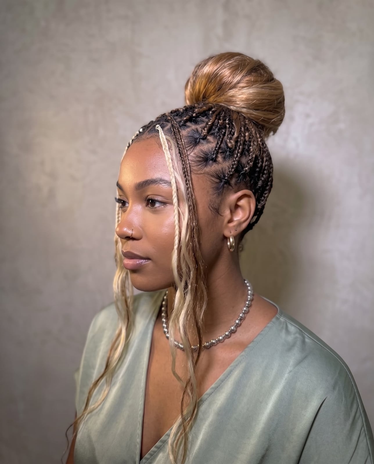 Braided Updo With Loose Wavy Strands — Crochet Hair