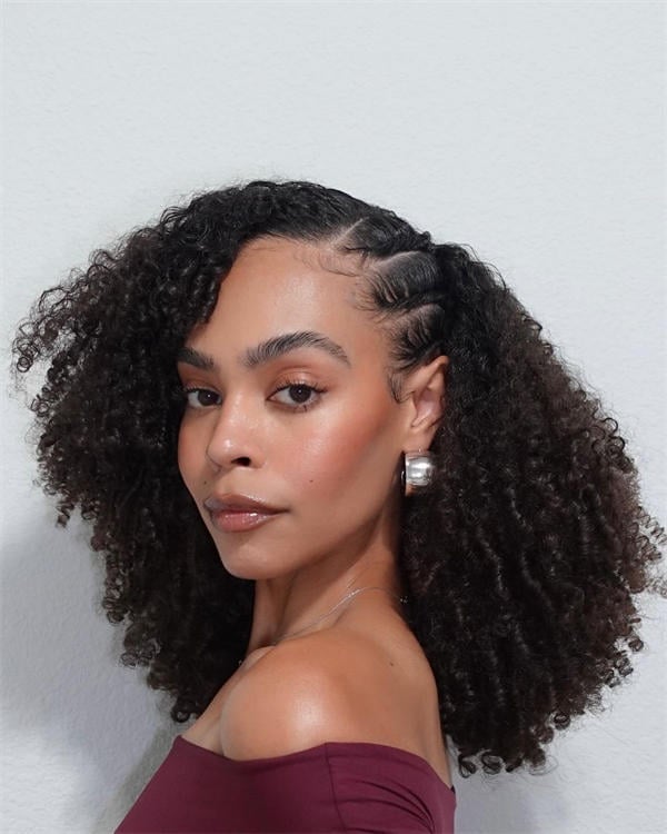 Shoulder Length Layered Curls With Braids — Crochet Hair