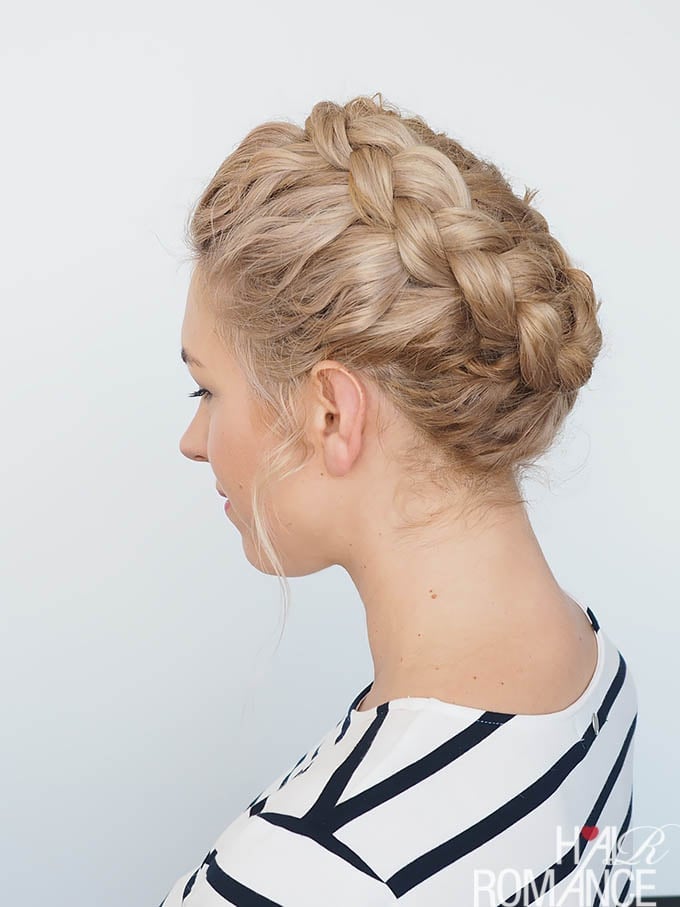 Thick Wavy Ash Blonde Crown Braid Loose Tendrils Thick Wavy Ash Blonde Crown Braid Loose Tendrils