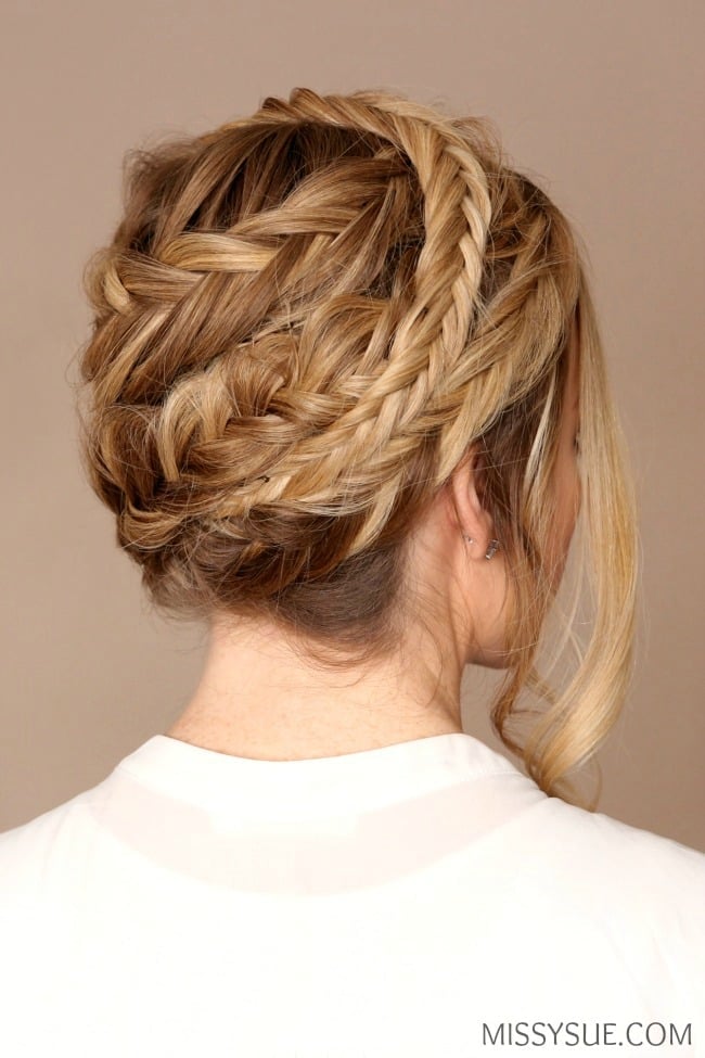 Mid-Back Blonde Multi-Braid Crown Mid-Back Blonde Multi-Braid Crown — Crown Braid