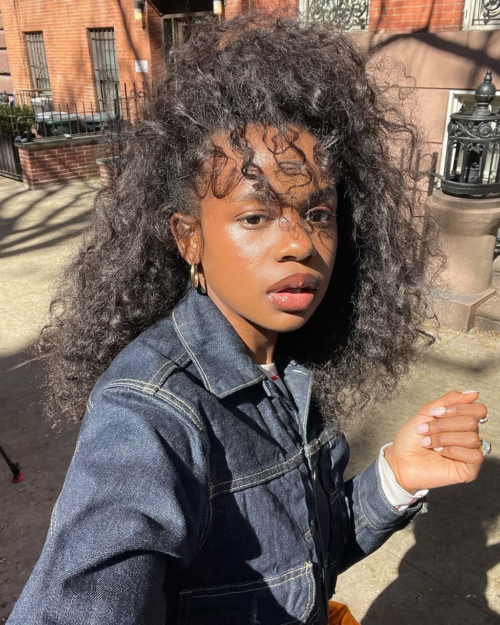 Mid-Back Curly Hair With Full Volume, Dark Brown — Curly Bangs