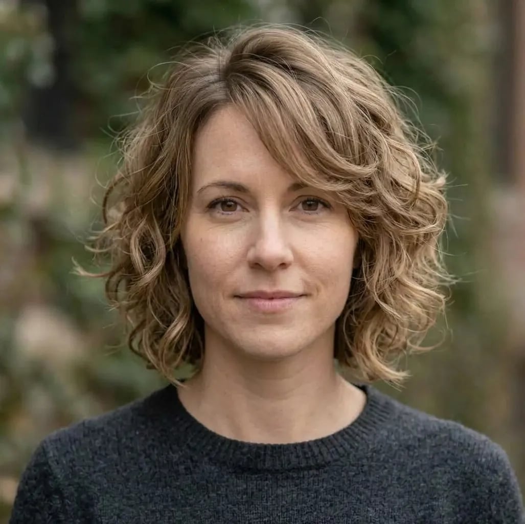 Chin Length Layered Bob Light Brown, Side Chin Length Layered Bob Light Brown, Side — Curly Bob Hairstyles