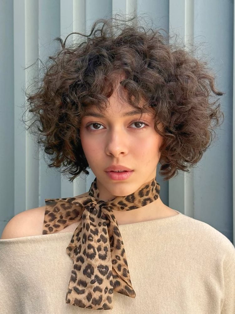 Chin Length Curly Bob With Short Bangs Chin Length Curly Bob With Short Bangs — Curly Bob Hairstyles