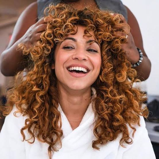 Collarbone Honey Blonde With Caramel — Curly Hair Dye
