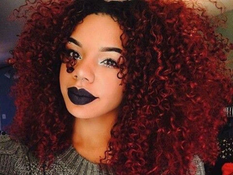 Shoulder Length Deep Red Curls — Curly Hair Dye