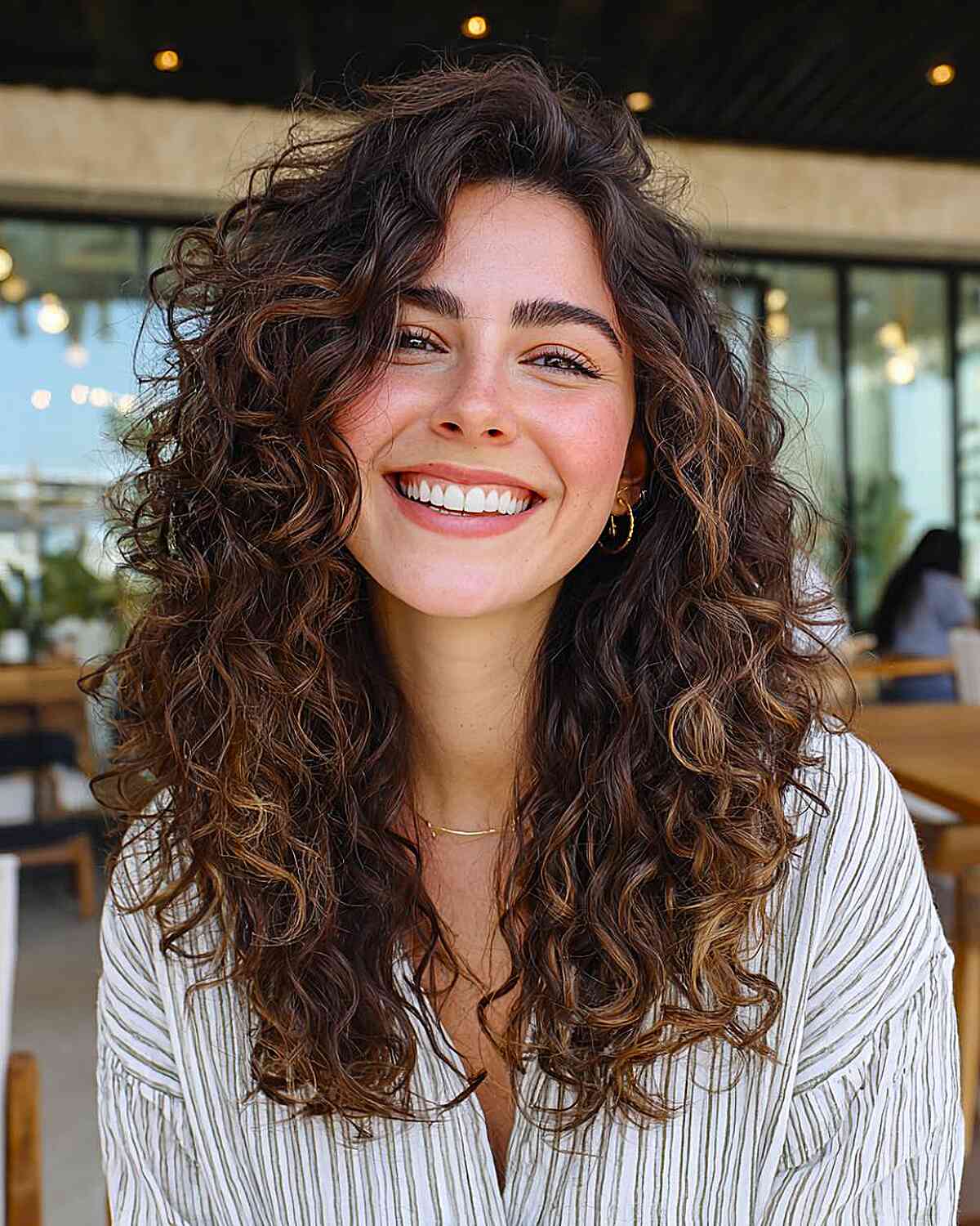 Mid-Back Layers With Subtle Balayage — Curly Hair Layers