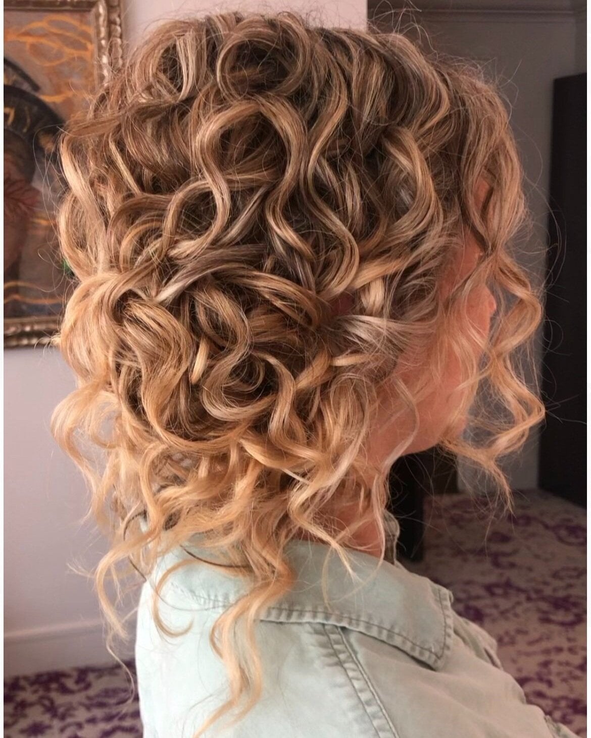 Collarbone Updo With Soft Curls Collarbone Updo With Soft Curls — Curly Hair Wedding