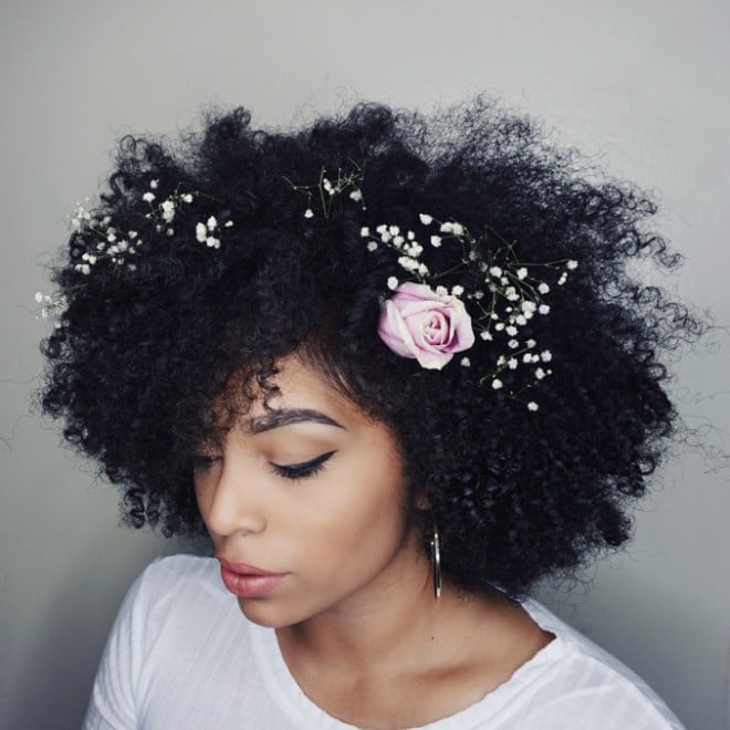 Shoulder Length Curls With Floral Crown Shoulder Length Curls With Floral Crown — Curly Hair Wedding