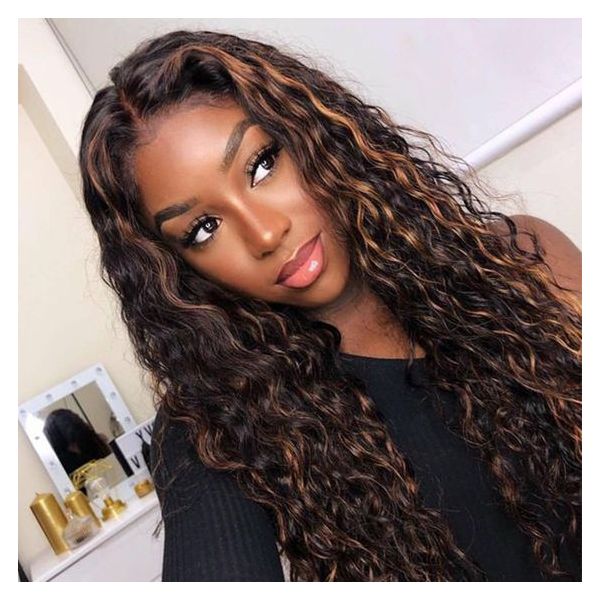 Mid-Back Loose Waves With Blonde Highlights Mid-Back Loose Waves With Blonde Highlights — Curly Highlights
