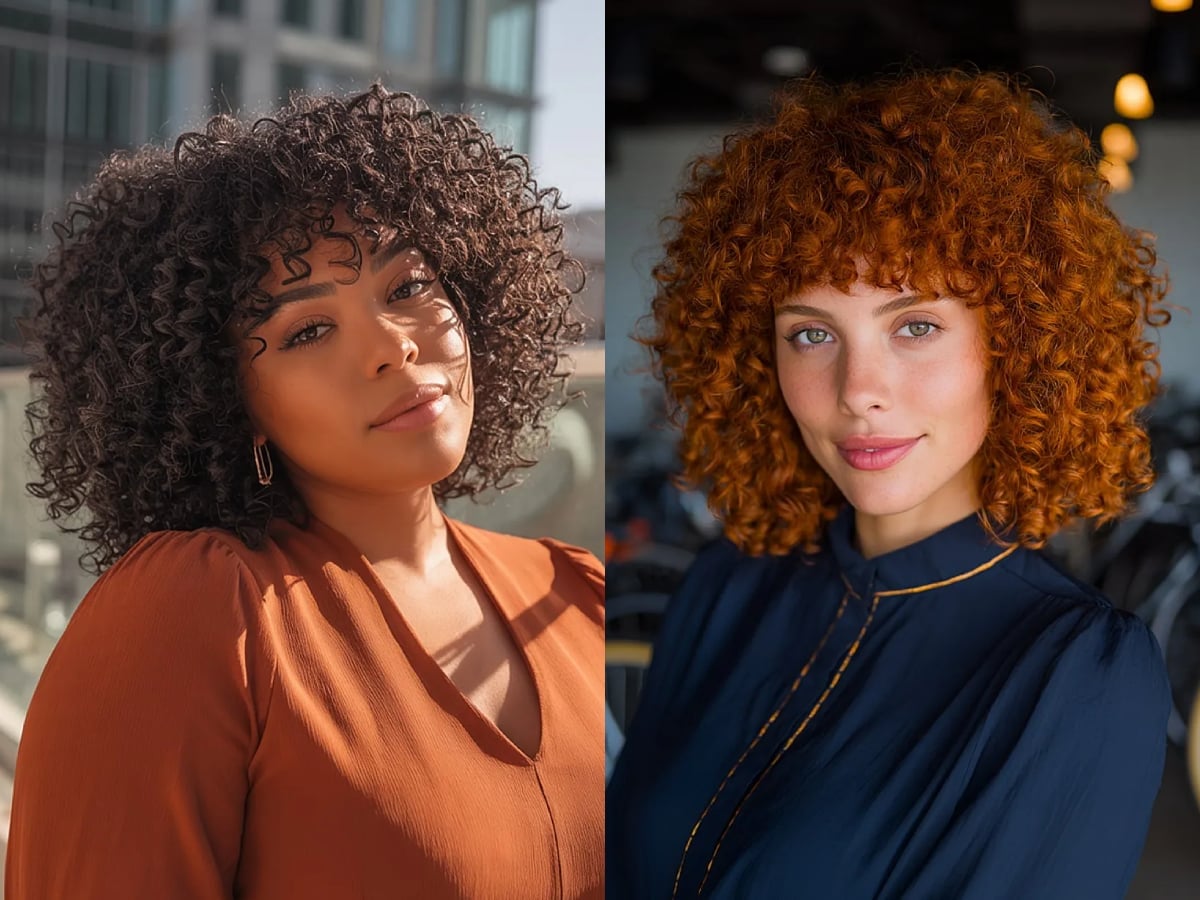 Mid-Back Curly Shag With Copper Highlights