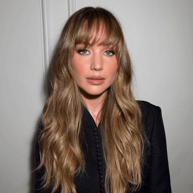 Ash Blonde With Flowing Waves, Mid-Back — Curtain Bangs Long Hair