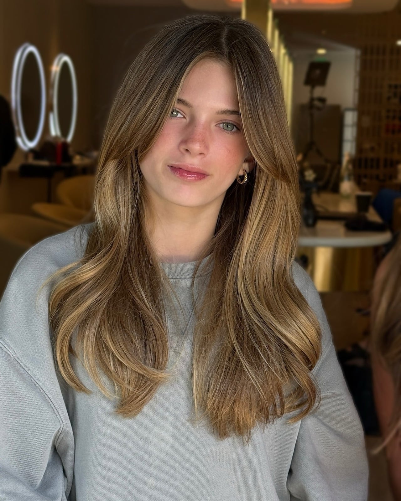 Ash Blonde With Loose Waves — Curtain Bangs Long Hair