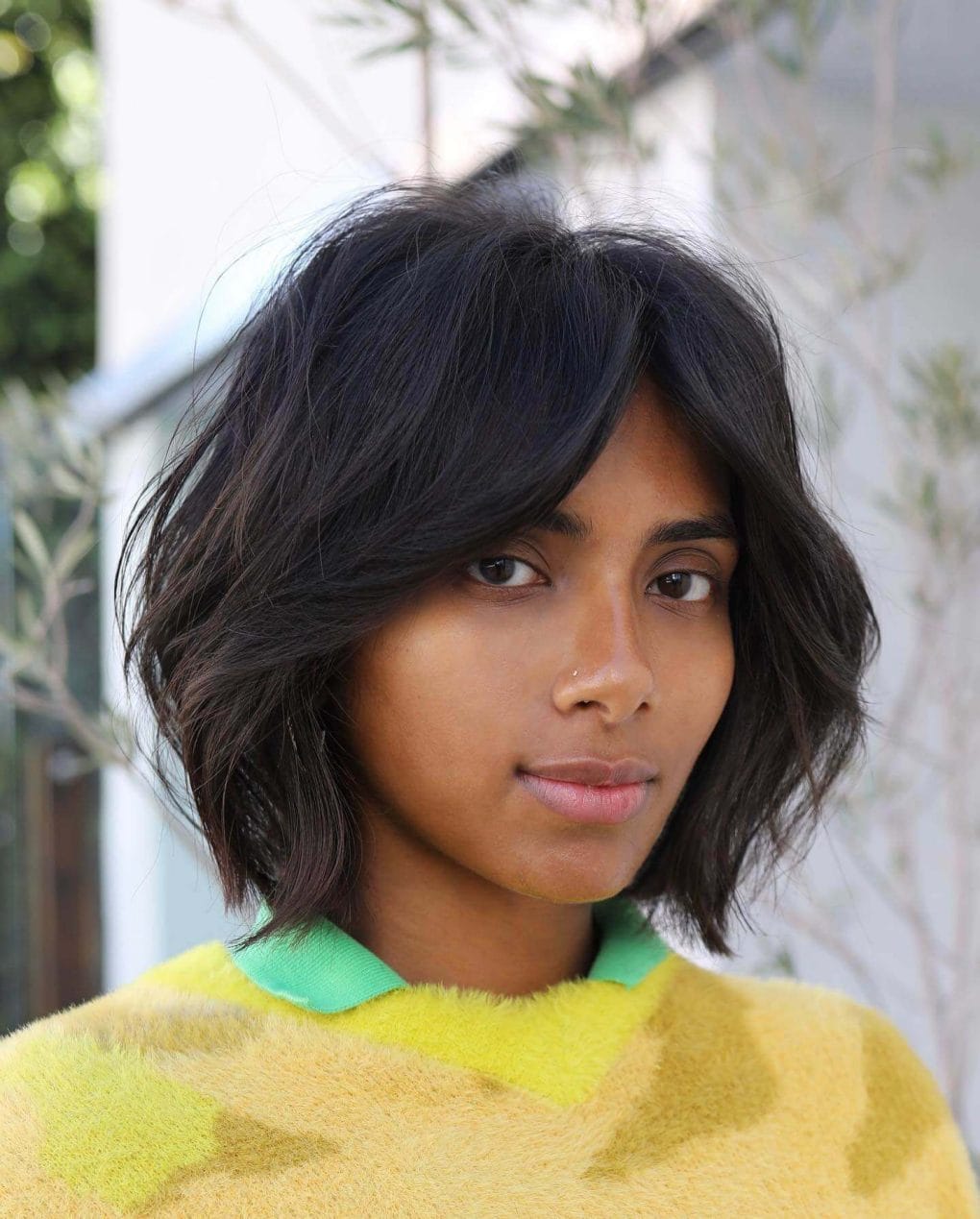 Chin Bob With Voluminous Waves — Curtain Bangs Short