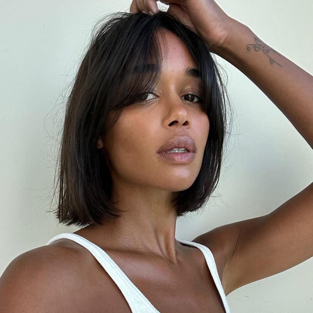 Bob With Subtle Layers And Curtain Fringe — Curtain Bangs Short
