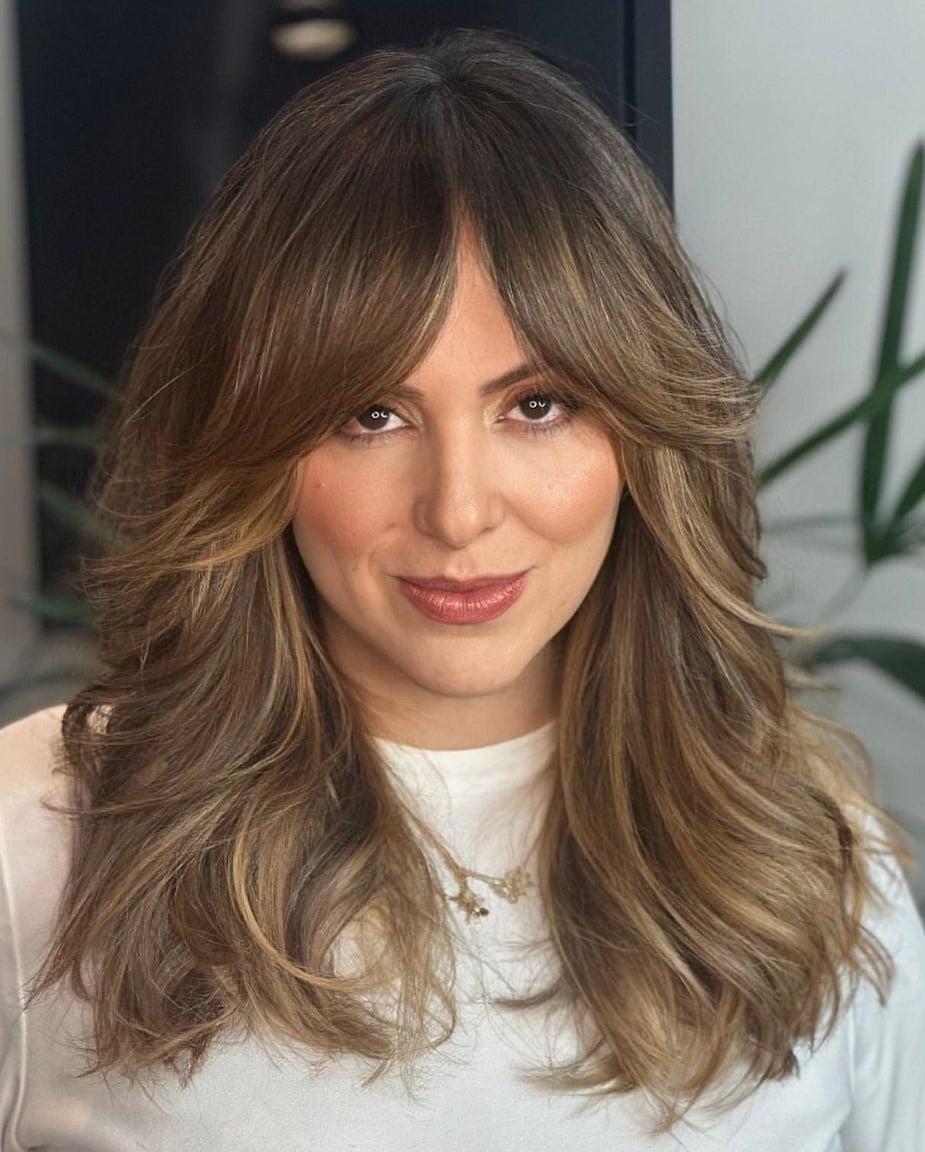 Blonde Mid-Back With Soft Face-Framing Layers — Curtain Bangs with Layers