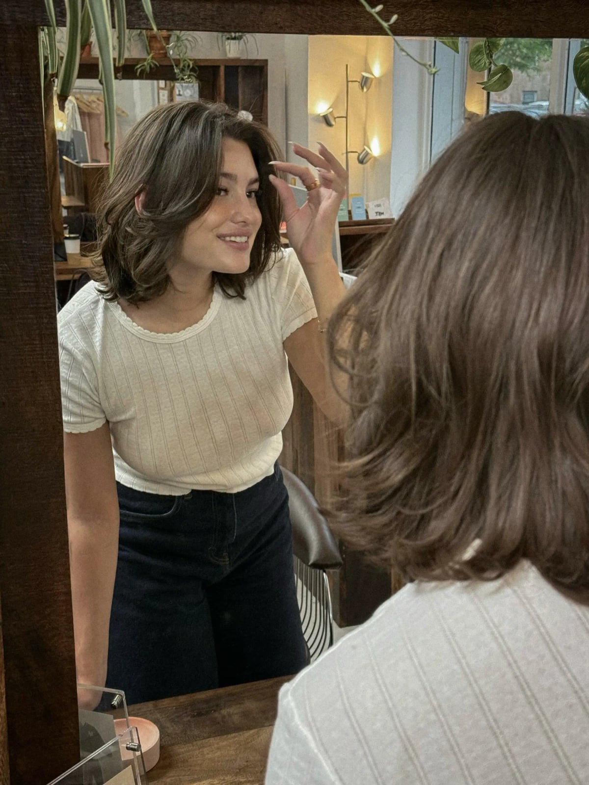 Dark Brown Chin Bob With Soft Curtain Bangs — Curtain Bangs with Layers