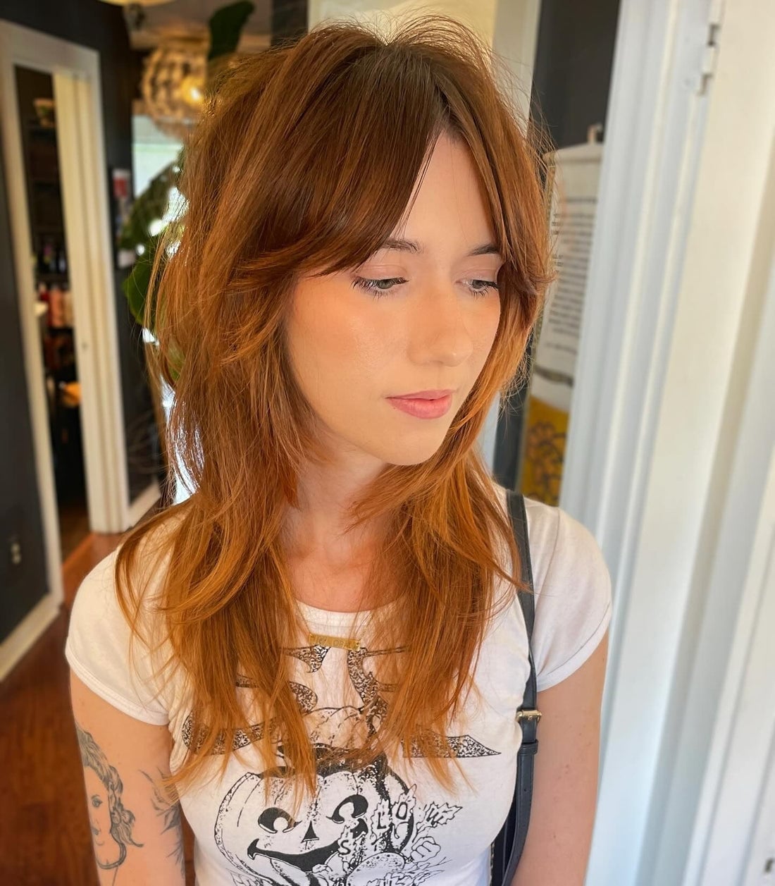 Collarbone Mullet With Blunt Fringe — Cut Bangs