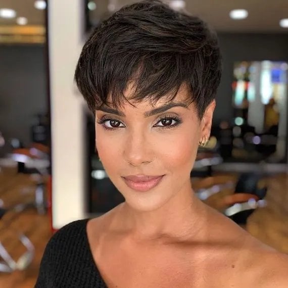 Ear Length Pixie Cut With Textured Wispy Bangs — Cut Bangs