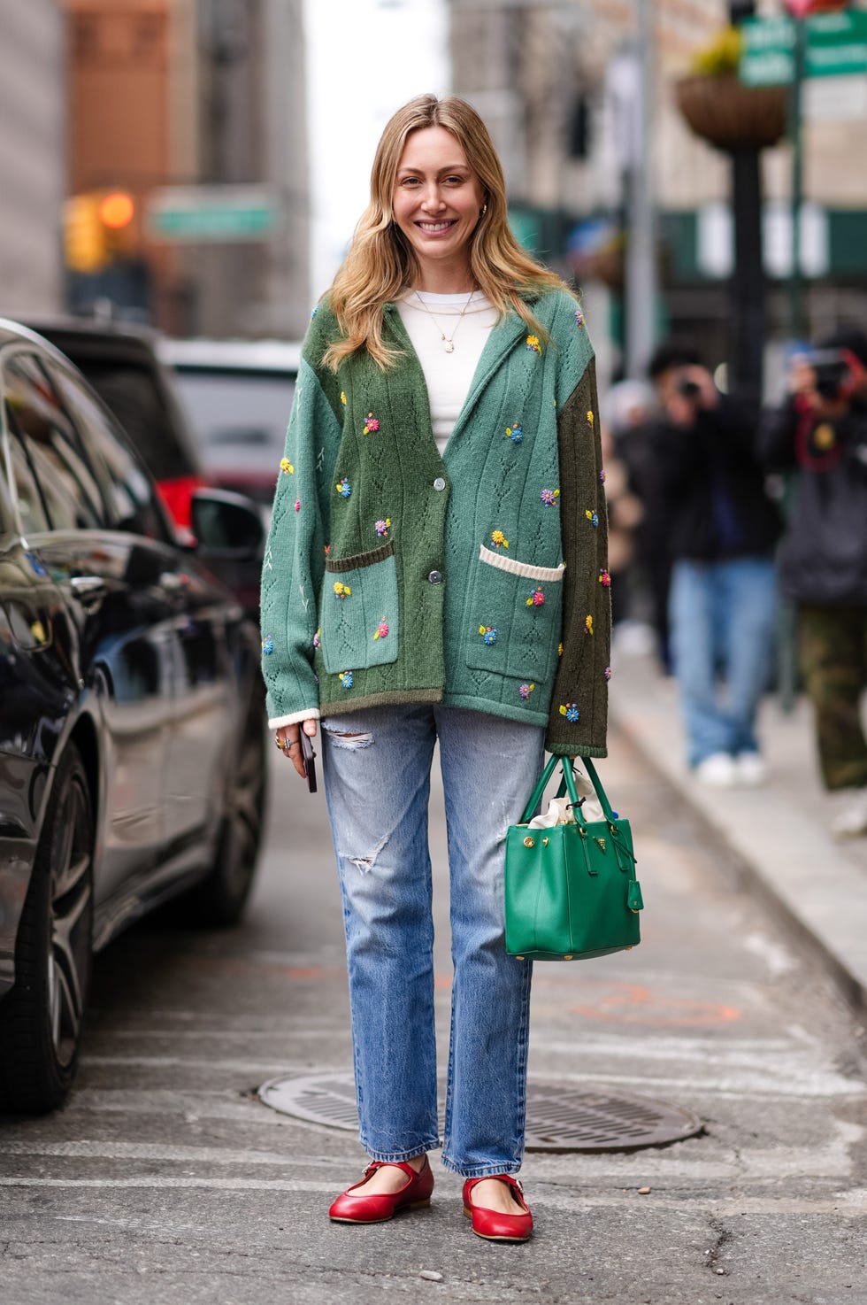 Straight Leg Jeans with Embroidered Cardigan Straight Leg Jeans with Embroidered Cardigan — Cute Jeans Outfit