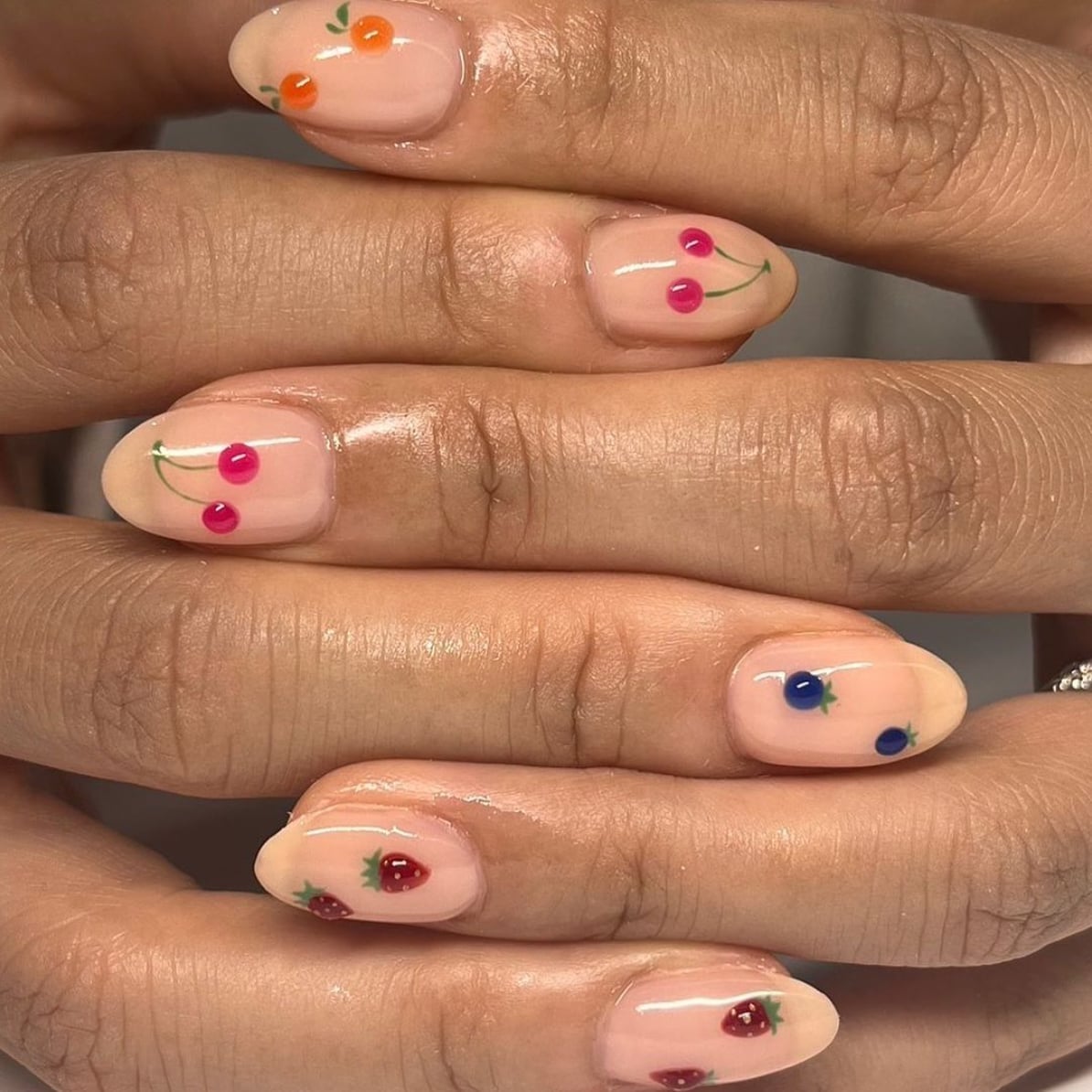 Short Oval Fruit Salad Nails Short Oval Fruit Salad Nails — Cute Nails
